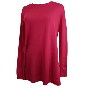 J.JILL Sweater‎ Tunic Top Small Flowy Red Soft Staple Basic Casual Career Travel